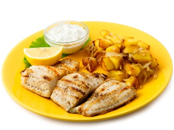 Grilled pike-perch