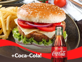 Вегетарианский бургер +Coca-Cola 0.33l