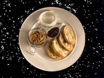 Chicken pate with caramelized onions and mustard jam