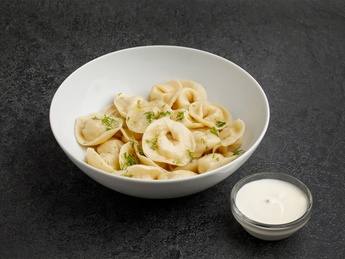 Pelmeni with pork and beef