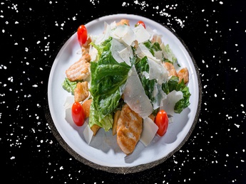Classic Caesar salad with chicken fillets