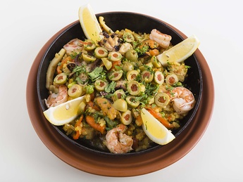 Paella with rice