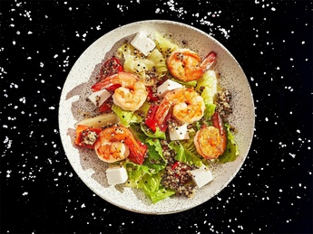 Quinoa salad with royal shrimp