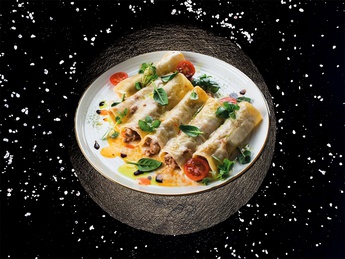 Cannelloni with vegetables and chicken dumplings