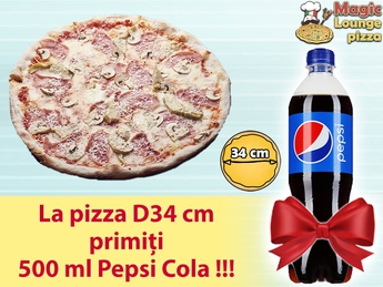 Magic Pizza gives 500 ml Pepsi Cola